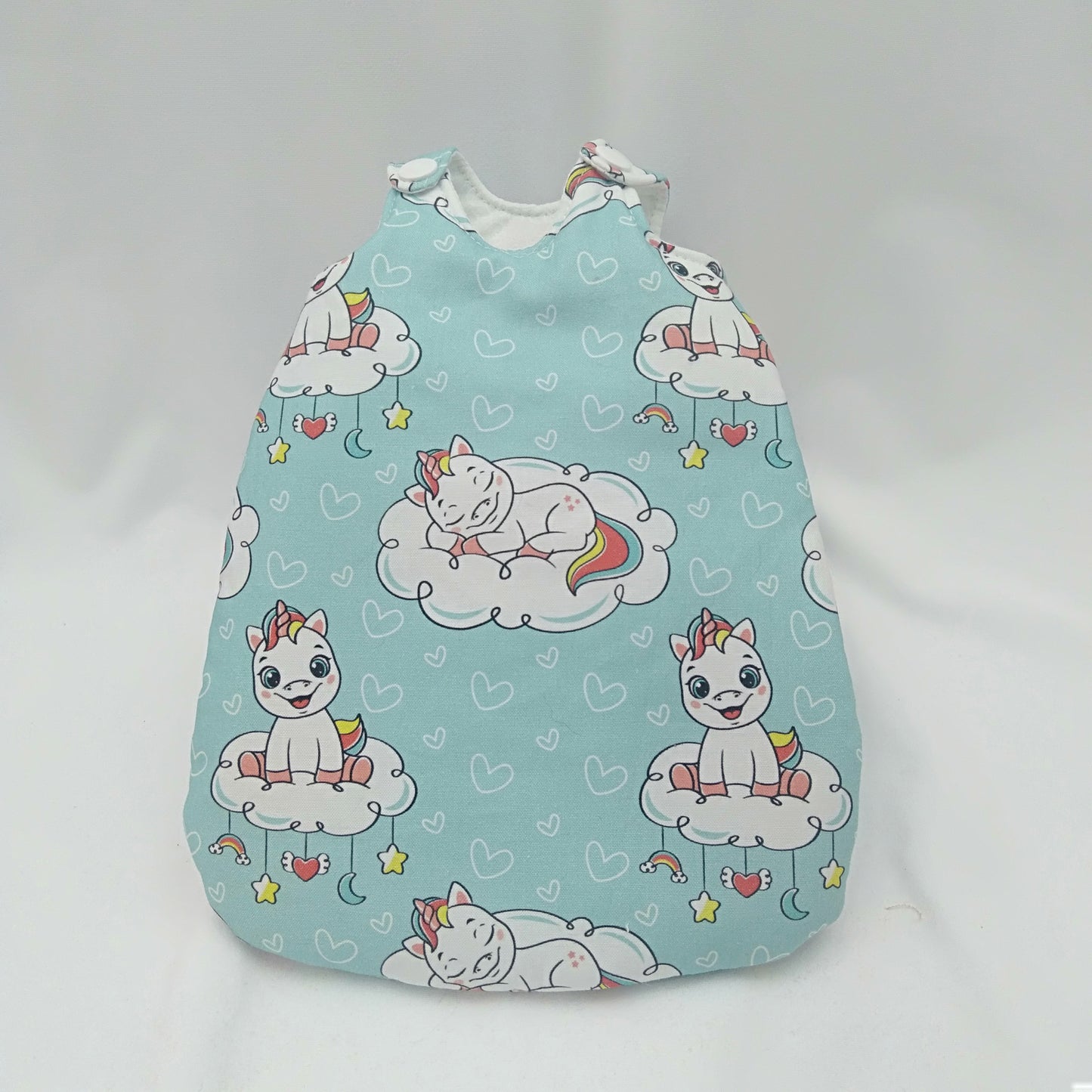 21 cm Dolls sleeping bag - Teal Unicorn