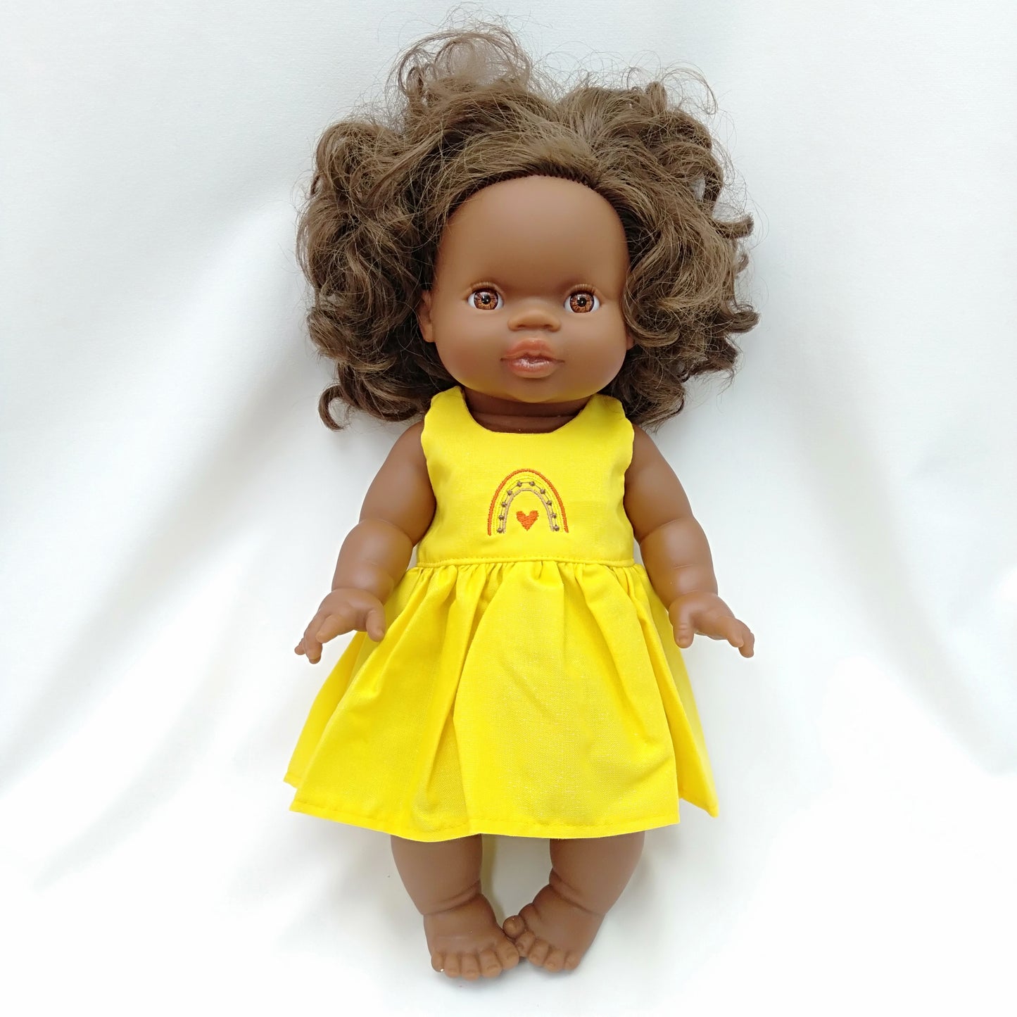 Rainbow with Heart Dress Miniland 38cm Doll & Paola Reina Gordis, Minikane, Mini Colettos 34cm Doll