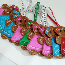 Load image into Gallery viewer, Gingerbread People with bow and dress
