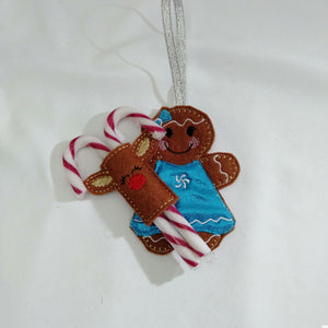 Gingerbread People with bow and dress