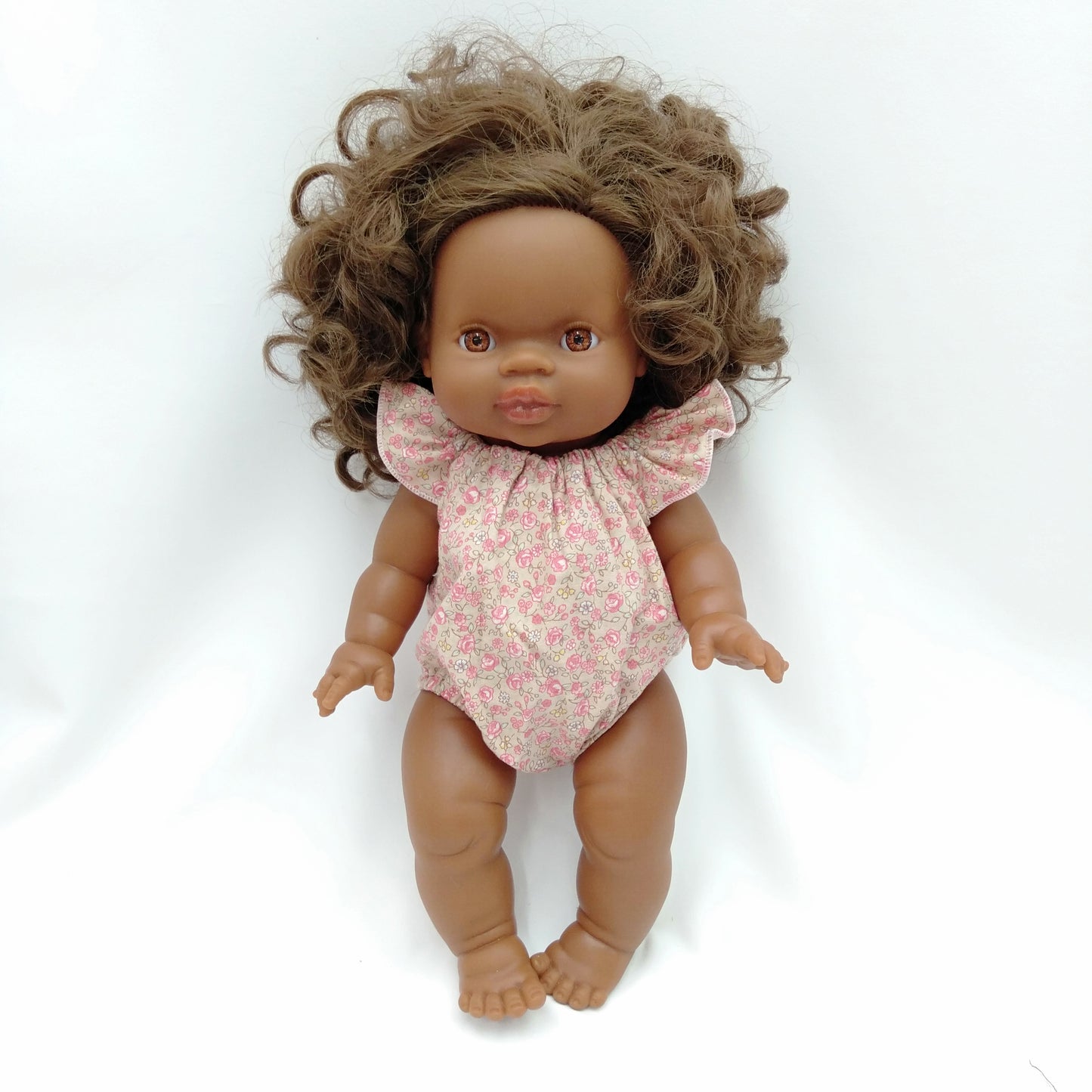Romper 38cm Miniland 34cm Minikane/Paolo Reina Doll. Tan with Flowers