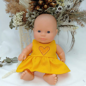 21 cm Doll Dress Yellow Heart