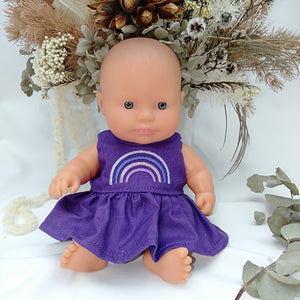 21 cm Doll Dress - Purple Rainbow