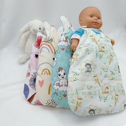 21 cm Dolls sleeping bag - Peach Rainbow