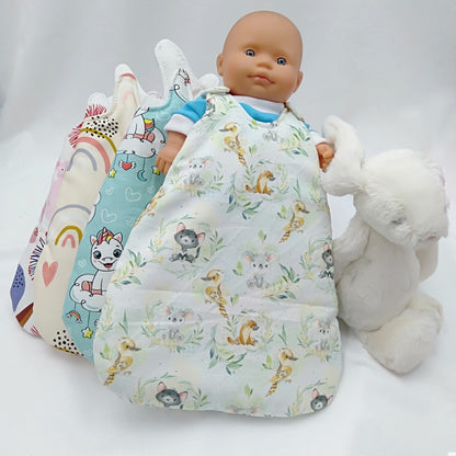 21 cm Dolls sleeping bag - Peach Rainbow