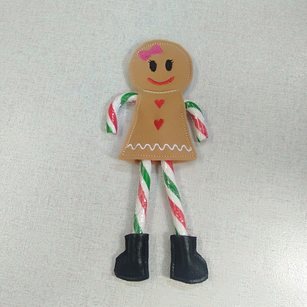 Christmas Candy Cane Holder - Gingerbread Girl