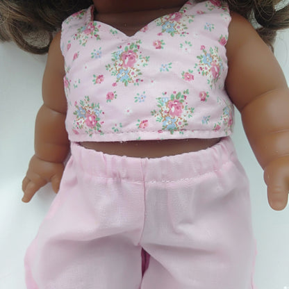 Pink Flare and Flower Top Miniland 38cm Doll 34cm Dolls Paola Reina Gordis, Minikane, Mini Colettos