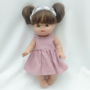Dusty Pink Dress Miniland 38cm Doll & Paola Reina Gordis, Minikane, Mini Colettos 34cm Doll